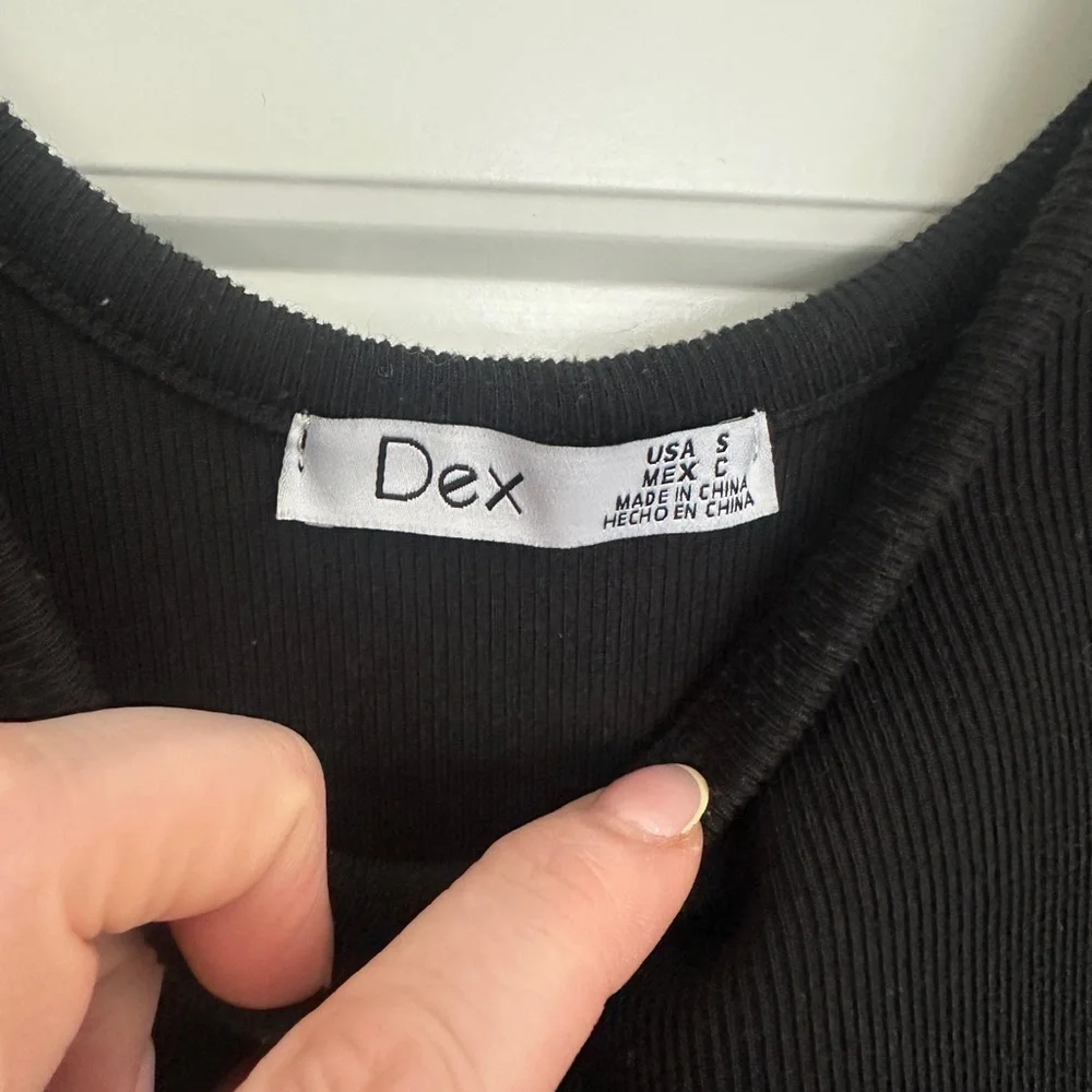 Dex Black Bodycon Mini Dress Scoop Neck Sleeveless - Picture 3 of 3